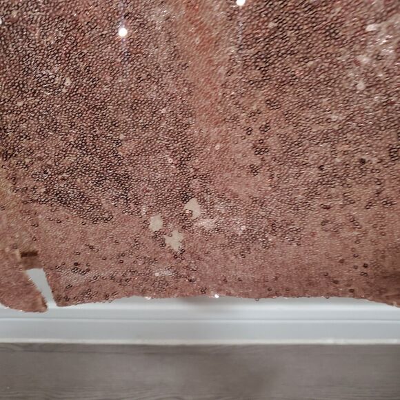 Francesca's Collections Dress Small Gold Sequined Maxi Madeline Gown Gala Prom - Picture 11 of 14